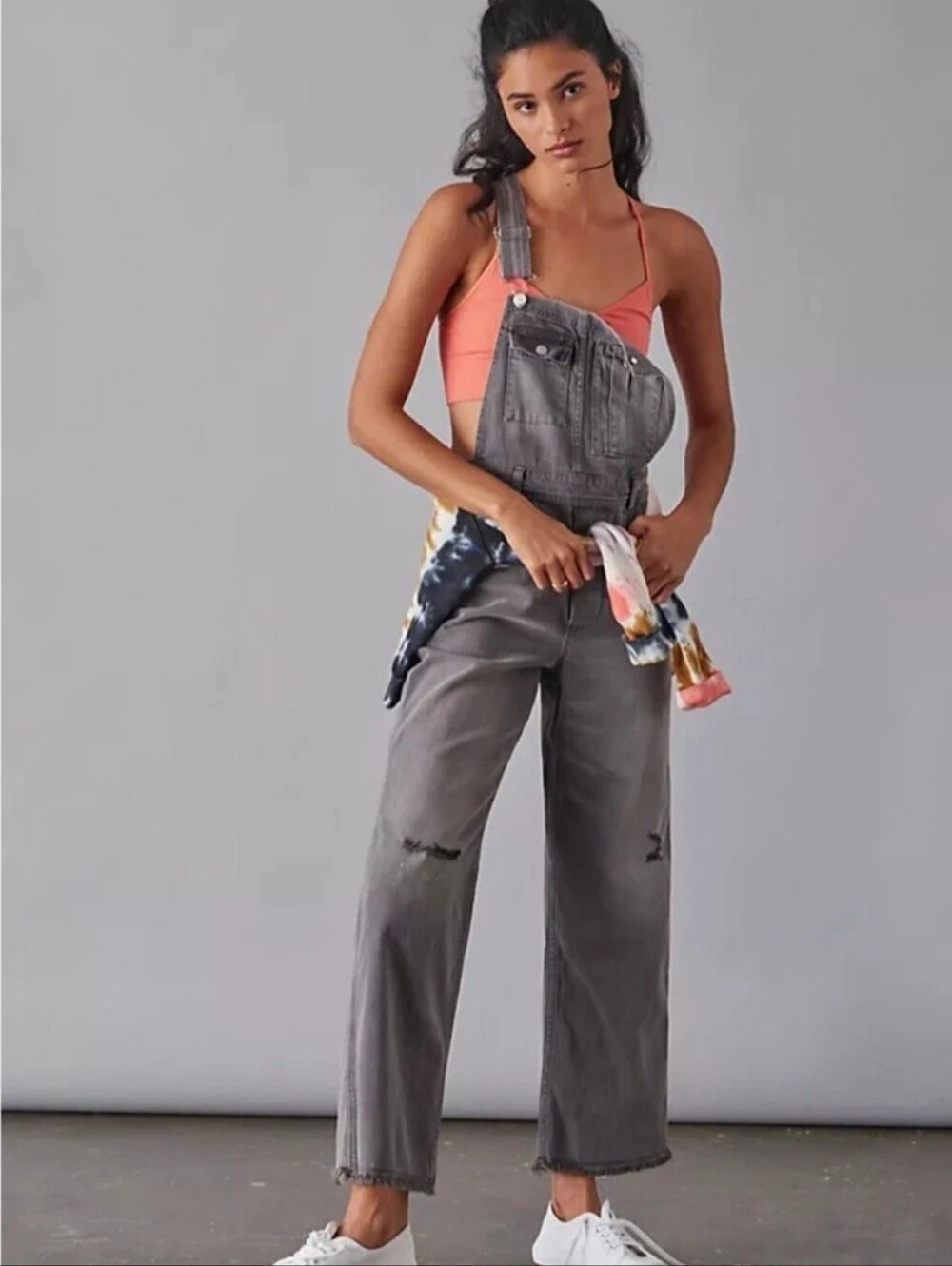 ANTHROPOLOGIE Pilcro Cropped Painter's Overalls Women's 29 Relaxed Fit Utility